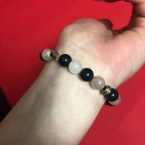 Crystal ball and gemstone bracelet 🤍🖤​​​​​​​​​​​​​​​​​​​​